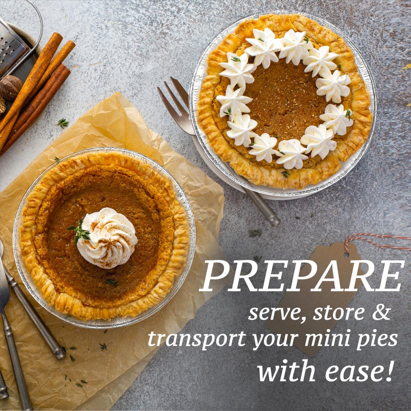 Spare Essentials (60 Pack) Pie Tins 5 inch, Disposable Mini Pies Tin, Tart Aluminum, Individual Serving Pans for Baking Mini Chicken Potpie, Small Homemade Cakes & Quiche, Foil Tins, Freezer-to-Oven Use - Image 4